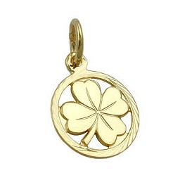 pendant clover leaf 9k gold