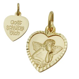 pendant baby's christening 9k gold