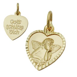 pendant baby's christening 9k gold