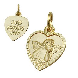 pendant baby's christening 9k gold