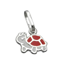 Hängsmycke Turtle Red-White Silver 925