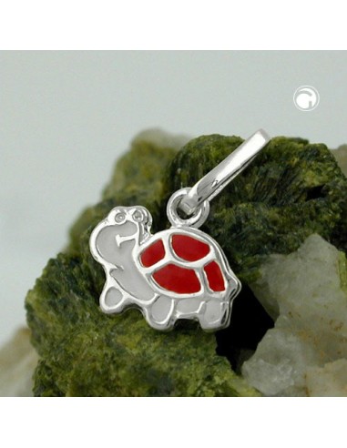 Hängsmycke Turtle Red-White Silver 925