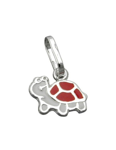 Hängsmycke Turtle Red-White Silver 925