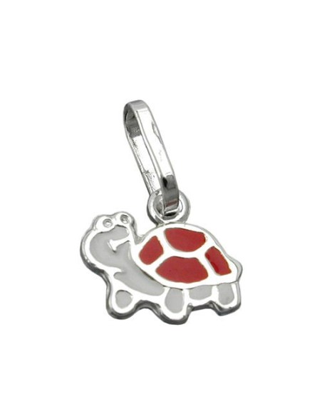 Hängsmycke Turtle Red-White Silver 925