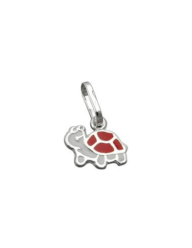 Hängsmycke Turtle Red-White Silver 925