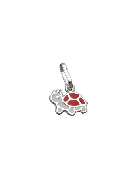 Hängsmycke Turtle Red-White Silver 925