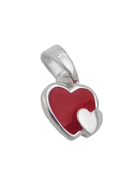 Hängsmycke Two Hearts Red Silver 925