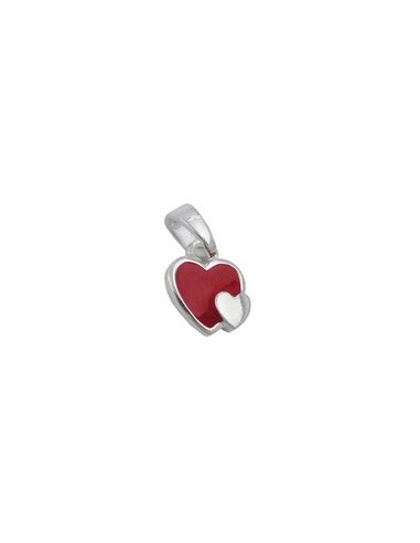 Hängsmycke Two Hearts Red Silver 925