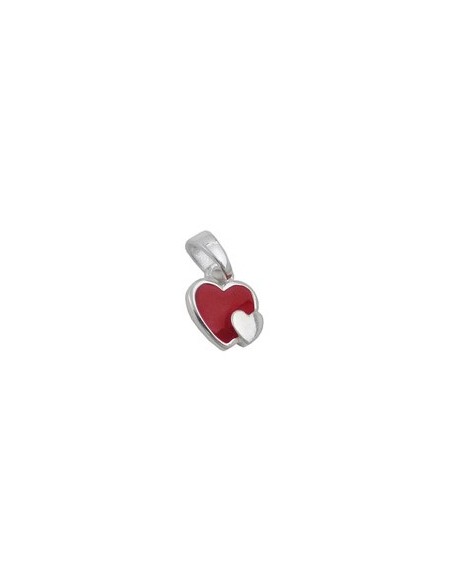 Hängsmycke Two Hearts Red Silver 925
