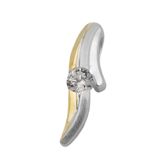 Hängsmycke Two Tone Zirconia Silver 925
