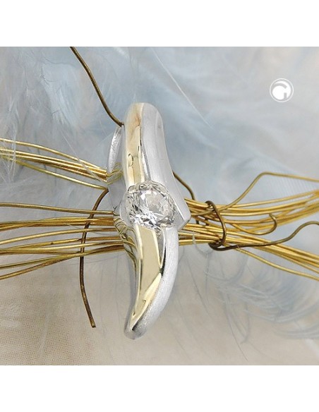 Hängsmycke Two Tone Zirconia Silver 925