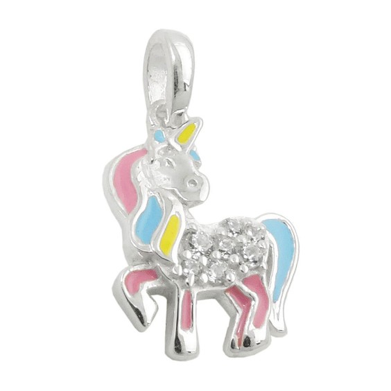 Hängsmycke Unicorn Multicolored Silver 925