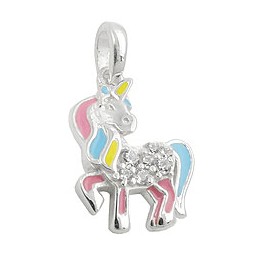 Hängsmycke Unicorn Multicolored Silver 925