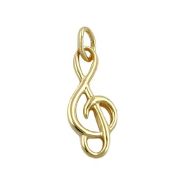 pendant treble clef 9k gold