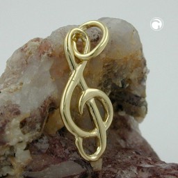 pendant treble clef 9k gold