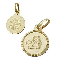 pendant babys christening 9k gold