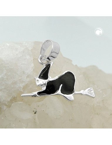 Hängsmycke Witch Black Enameled Silver 925