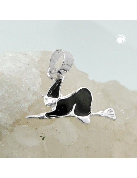 Hängsmycke Witch Black Enameled Silver 925