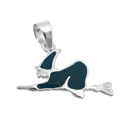 Hängsmycke Witch Black Enameled Silver 925