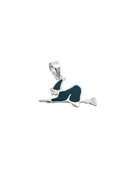 Hängsmycke Witch Black Enameled Silver 925