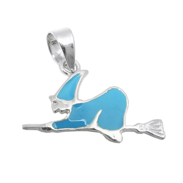 Hängsmycke Witch Blue Enameled Silver 925