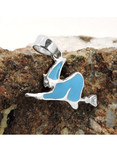 Hängsmycke Witch Blue Enameled Silver 925