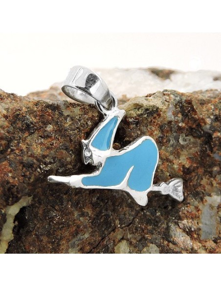 Hängsmycke Witch Blue Enameled Silver 925