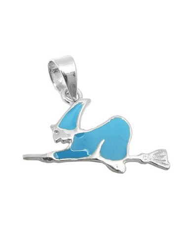 Hängsmycke Witch Blue Enameled Silver 925
