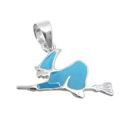 Hängsmycke Witch Blue Enameled Silver 925