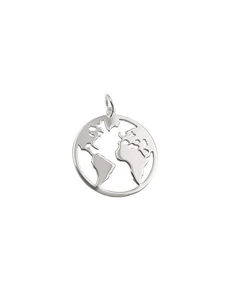 Hängsmycke World Atlas Polished Silver 925