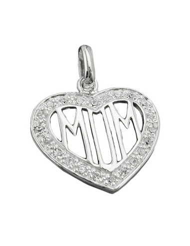 Hängsmycke Zirconia Heart Mom Silver 925