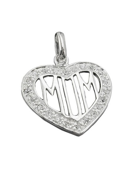 Hängsmycke Zirconia Heart Mom Silver 925