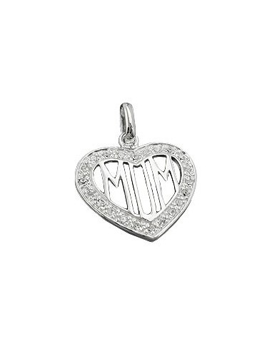 Hängsmycke Zirconia Heart Mom Silver 925