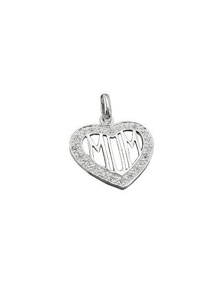 Hängsmycke Zirconia Heart Mom Silver 925