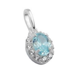 Hängsmycke Zirconia Light Blue Silver 925