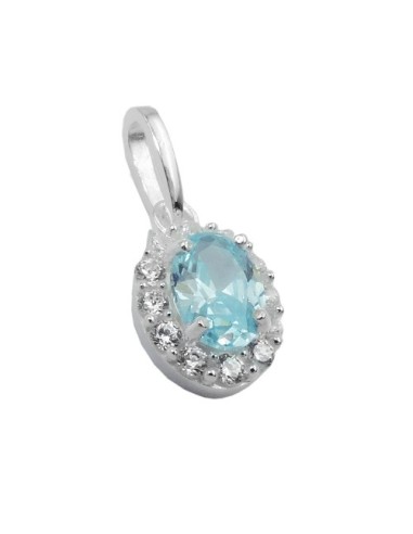 Hängsmycke Zirconia Light Blue Silver 925