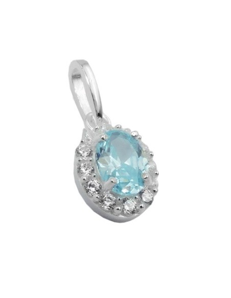 Hängsmycke Zirconia Light Blue Silver 925
