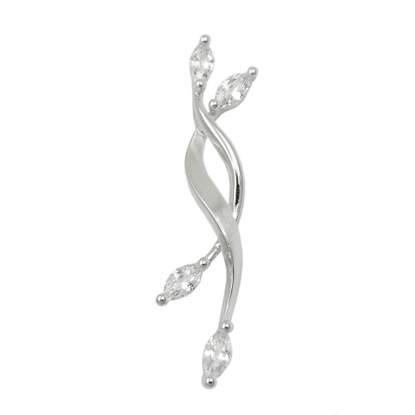 Hängsmycke Zirconia Matt-Glossy Silver 925
