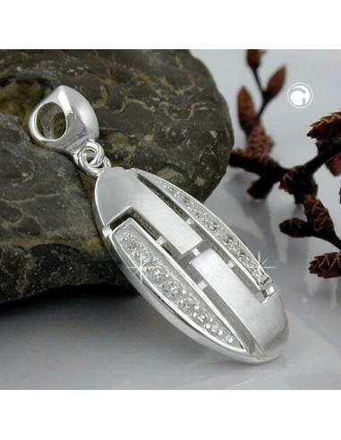 Hängsmycke Zirconia White Matt Silver 925