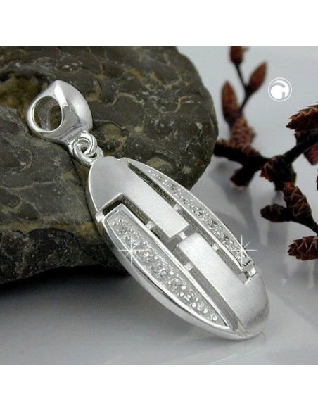 Hängsmycke Zirconia White Matt Silver 925
