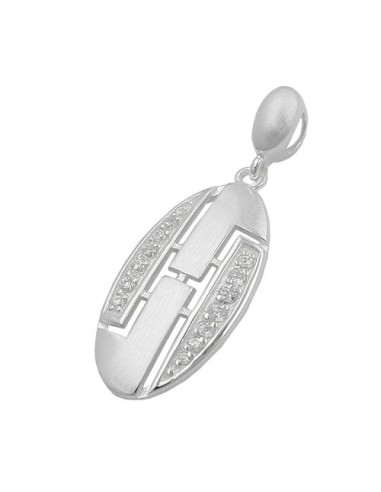 Hängsmycke Zirconia White Matt Silver 925