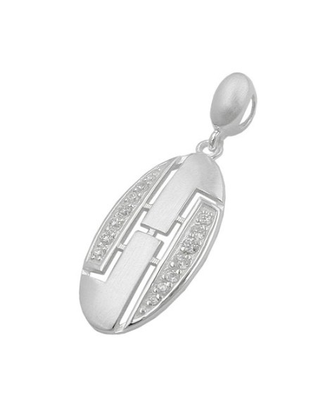 Hängsmycke Zirconia White Matt Silver 925