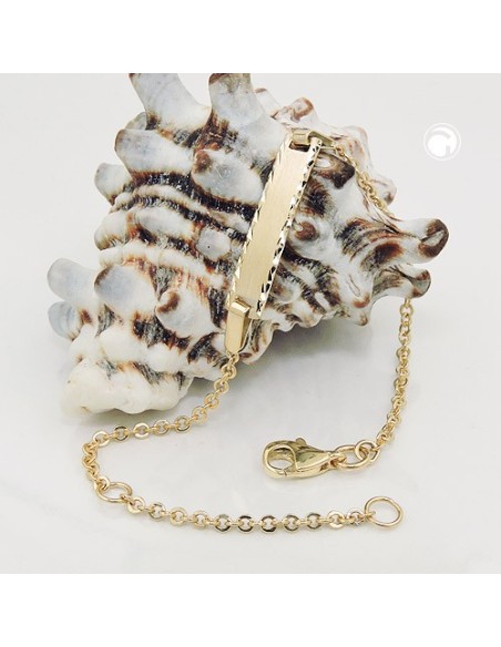 id bracelet diamond cut 9k gold