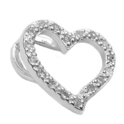 Hängsmycke14x16mm Heart With Zirconias Silver 925