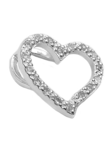 Hängsmycke14x16mm Heart With Zirconias Silver 925
