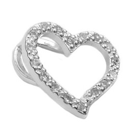 Hängsmycke14x16mm Heart With Zirconias Silver 925