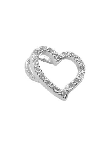 Hängsmycke14x16mm Heart With Zirconias Silver 925