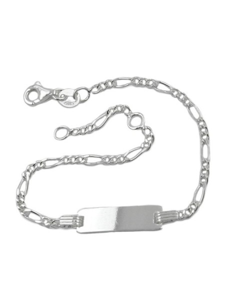 Id Armband For Children 2.2mm Figaro Kedja Engraving Plate 21x5mm Silver 925 16cm