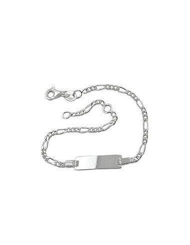 Id Armband For Children 2.2mm Figaro Kedja Engraving Plate 21x5mm Silver 925 16cm