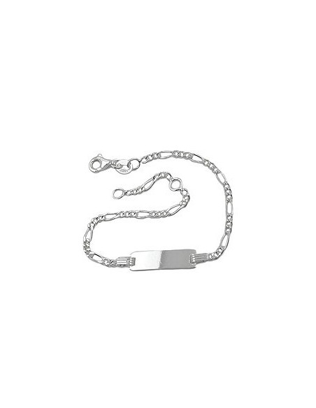 Id Armband For Children 2.2mm Figaro Kedja Engraving Plate 21x5mm Silver 925 16cm
